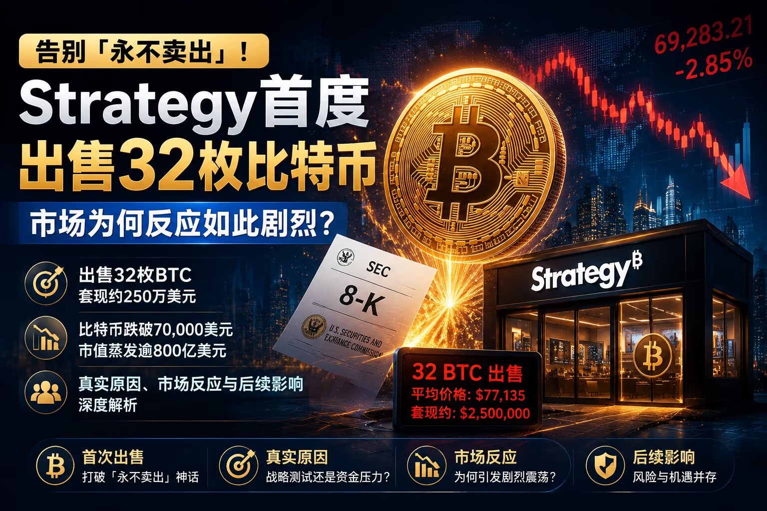 Strategy's First Sale of 32 Bitcoin: Understanding the Sharp Market Reaction