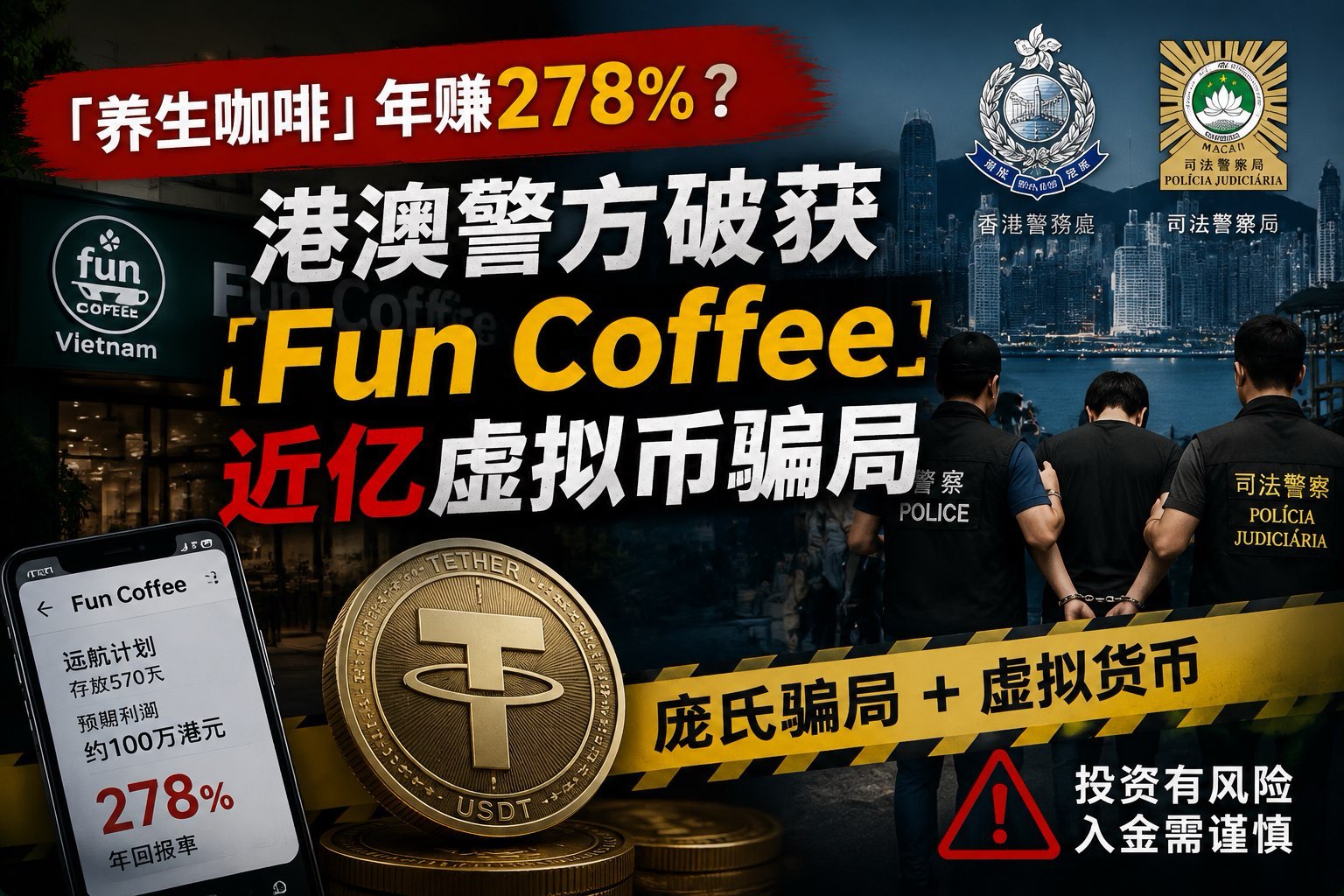 278% a Year from Wellness Coffee? Hong Kong and Macao Police Bust the Fun Coffee Crypto Scam